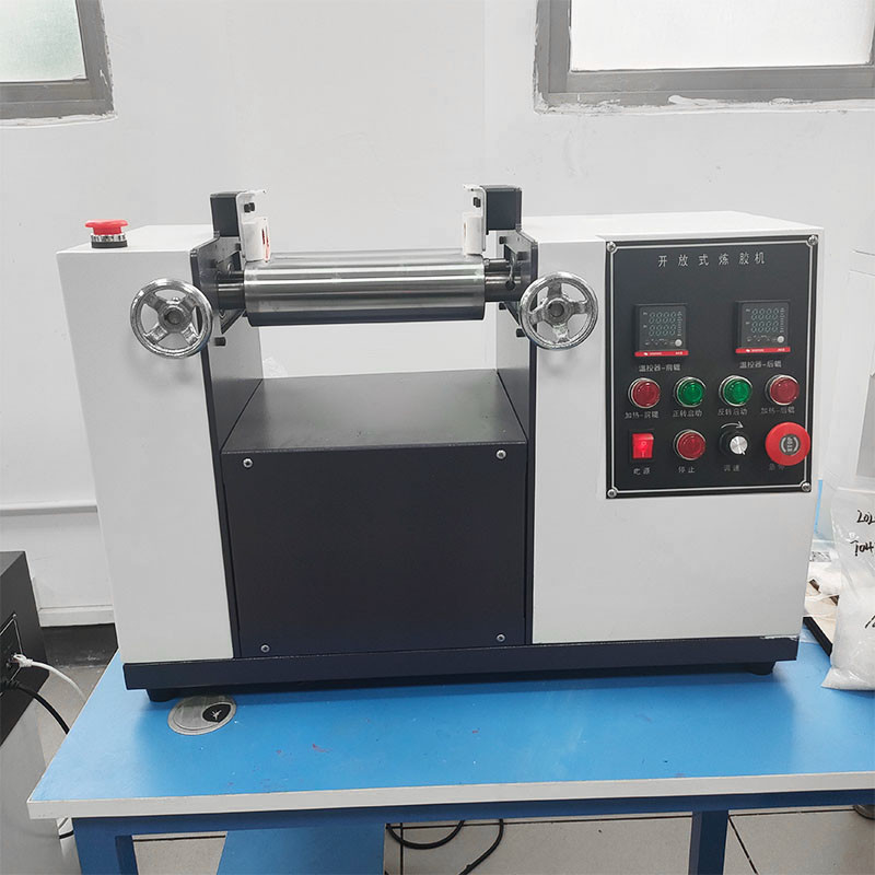 Buka Tipe Dua Mesin Roll Mill Lab Tampilan Digital Untuk Pengujian Karet