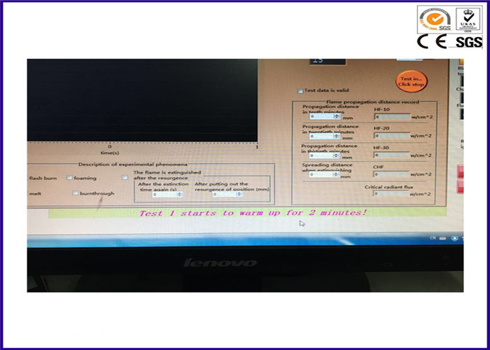 Flooring Radiant Heat Flux Peralatan Uji Kebakaran untuk Karpet Tekstil ASTM E648