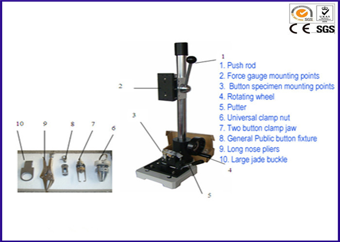 Snap Button Pull Testing Equipment, Tarik Snap Pull Tester dengan FB-50k Force Gauge