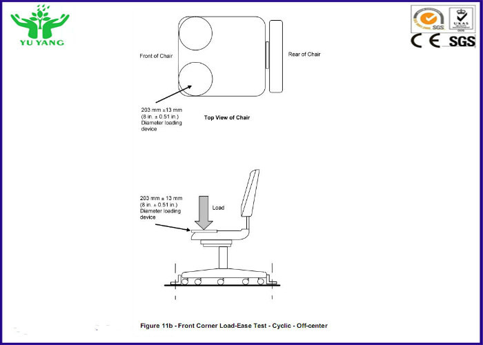 30 ~ 65cm Kursi Kantor Furniture Depan Ujung Statis Beban Testing Machine BIFMA X5.1