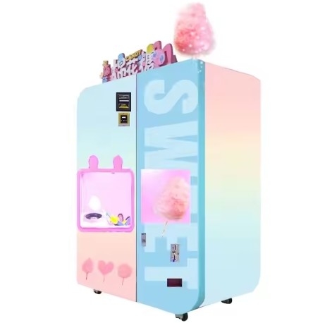 Aliran Vending Makanan Mudah Dengan Mesin Penjual Permen Kapas 121-200 Porsi Layar Sentuh 21,52 Inch