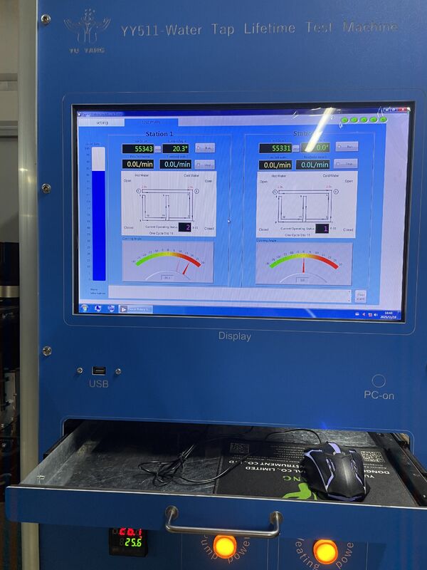 Penguji Umur Sakelar Keran Profesional EN817, Sirkulasi Air Otomatis dengan Pemanasan, Pengujian Simultan 2-Stasiun untuk Evaluasi Ketahanan Keran