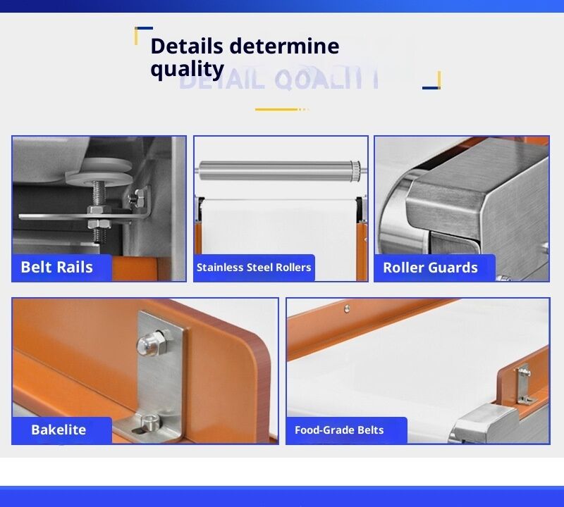Detektor logam kelas makanan dengan sistem penolakan alarm suara dan cahaya untuk kontrol kualitas