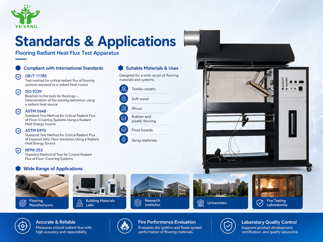 ISO9239‑1 Radiant Panel Flammability Test Machine with Heat Flux Measurement (0-15) Kw/m2 and Exhaust Capacity (39-85) m3/min