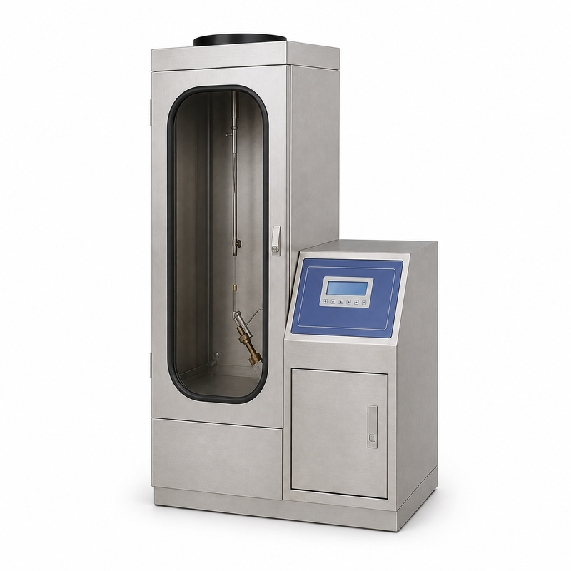 ASTM D6413 Vertical Flame Tester Tekstil Kain Perlengkapan pengujian ketahanan api Penggunaan laboratorium