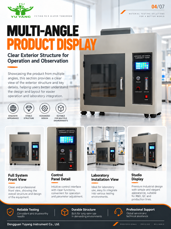 Ul94 Horizontal Vertical Burning Combustion Testing Machine Flame Test Chamber Flammability Tester for Plastic