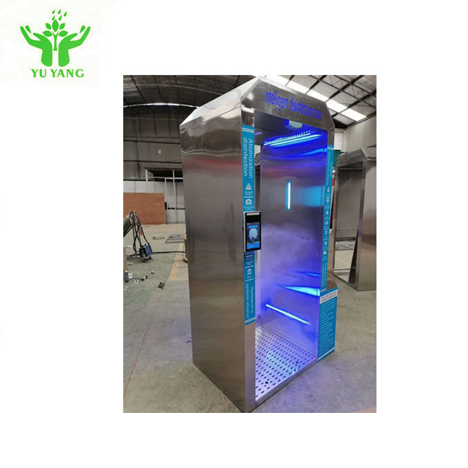 Indoor Hand Disinfection Tunnel Gate Untuk Deteksi Suhu Tubuh Dan Sistem Alarm