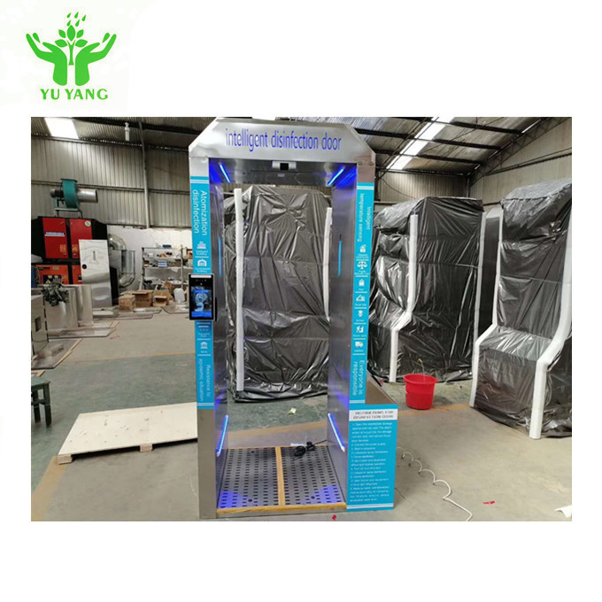 Indoor Hand Disinfection Tunnel Gate Untuk Deteksi Suhu Tubuh Dan Sistem Alarm